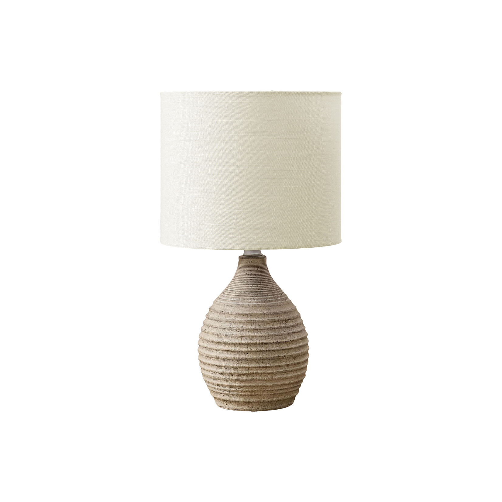 Luminaire Lampe de Table Resine Brun et Ivoir, 17po