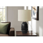 Luminaire Lampe de Table Ceramique Noir, Beige, 17po