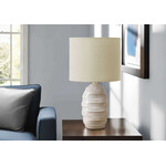 17"H Table Lamp Ivory Ceramic Beige Shade
