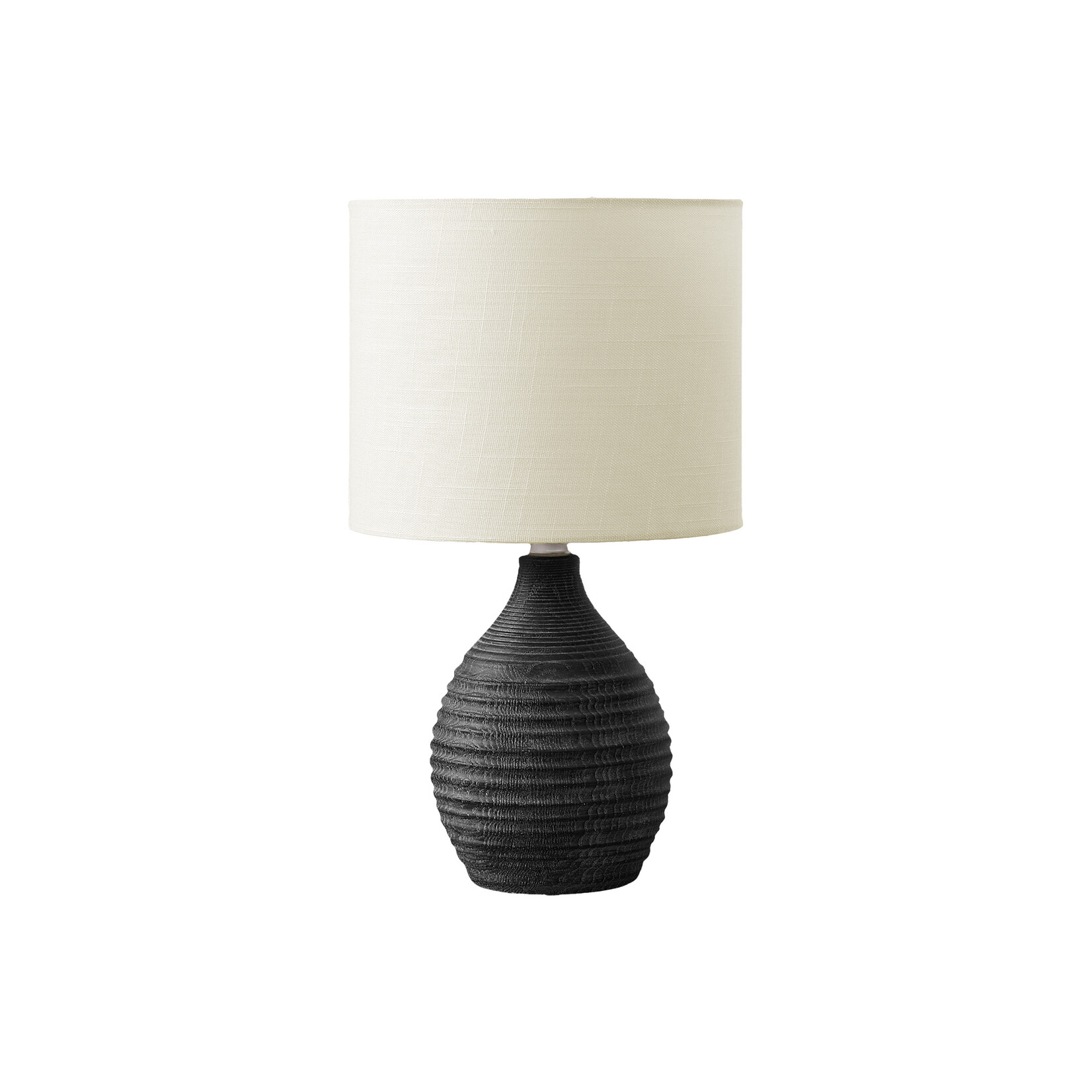 17"H Table Lamp Grey Resin Ivory Shade