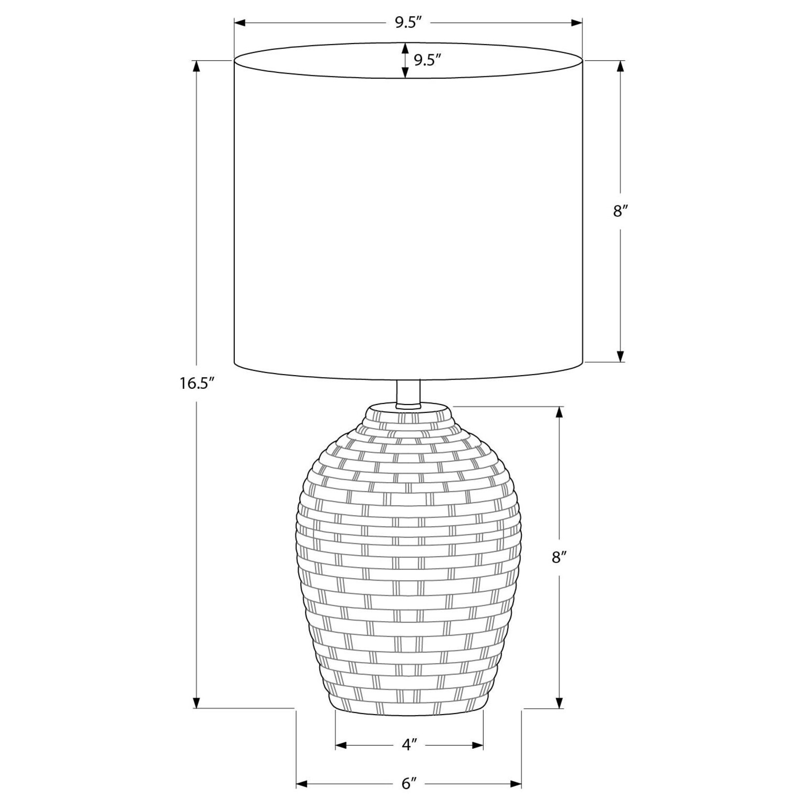 Luminaire Lampe de Table Ceramique Ivoire, 17po