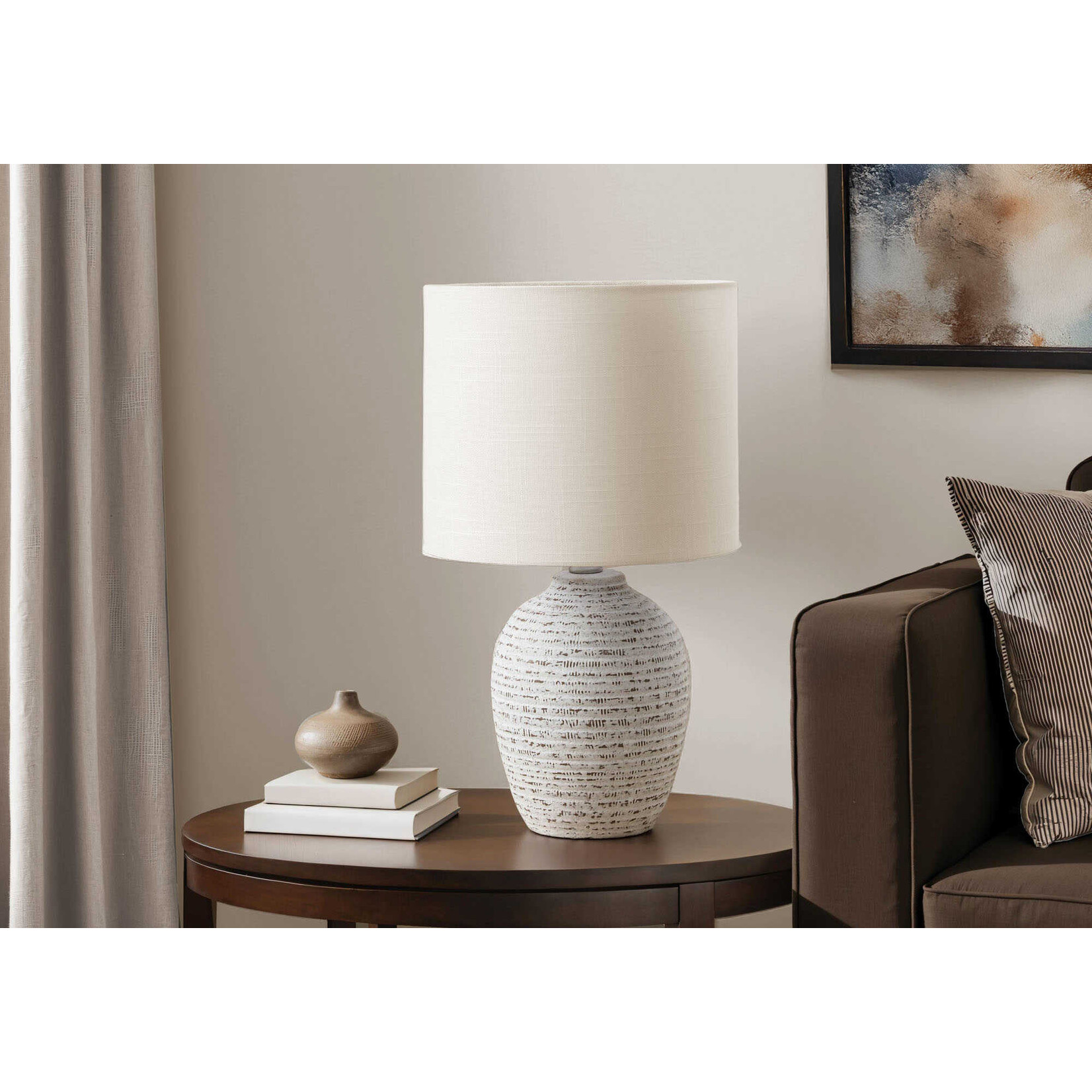 17"H Table Lamp Ivory Ceramic Ivory Shade