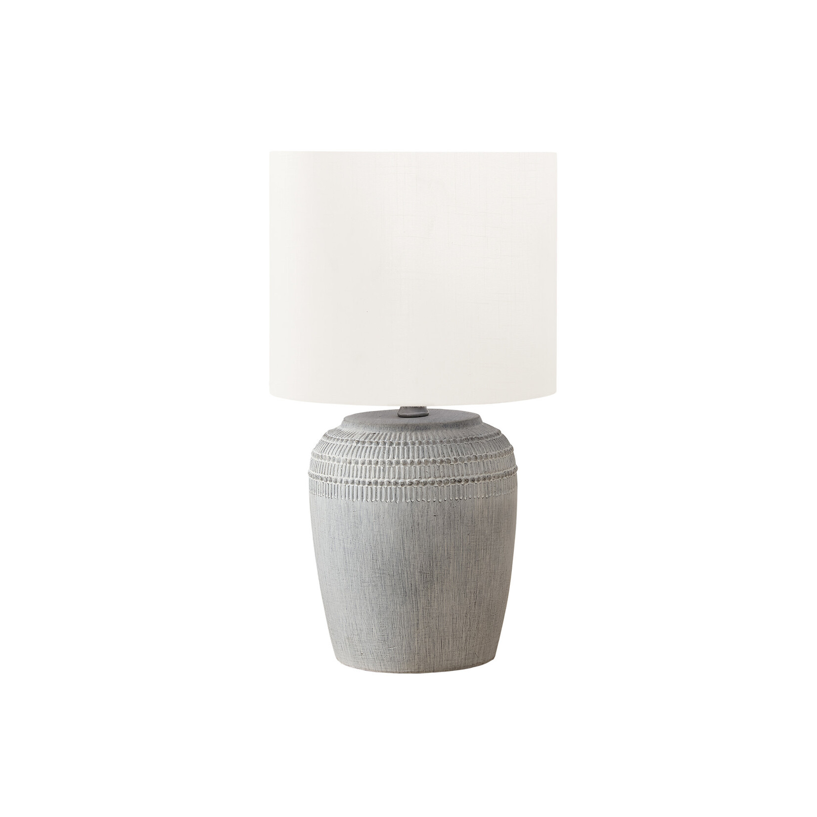Luminaire Lampe de Table Ceramique Gris, Ivoire, 17po