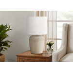 17"H Table Lamp Beige Ceramic Ivory Shade