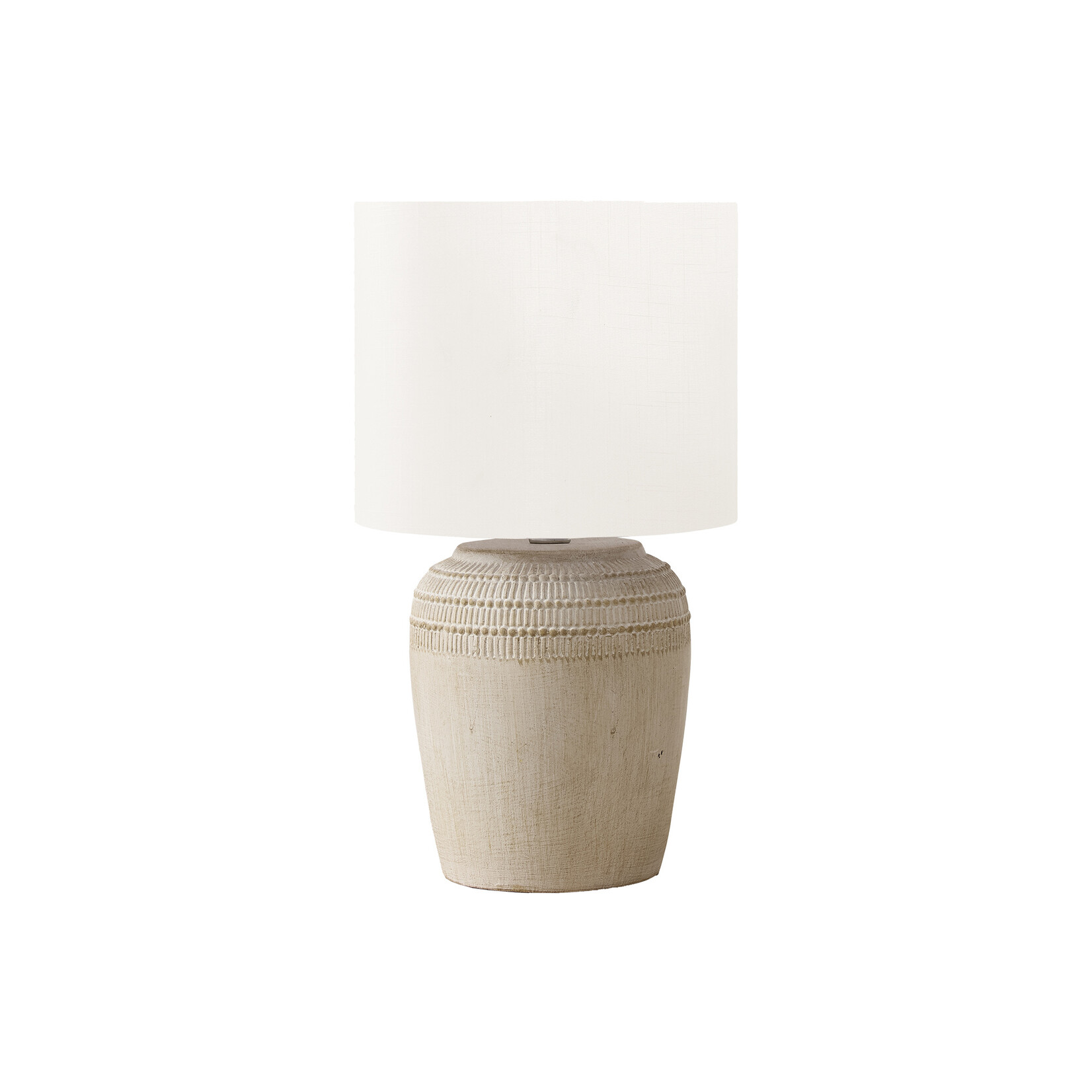Luminaire Lampe de Table Ceramique Beige, Ivoire, 17po