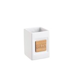 ITY INTERNATIONAL Verre en Céramique Blanc avec Bambou