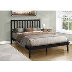 Lit Bois Massif Plateforme Noir, Grand