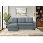 Angie Sectional Sofa Futon, Blue