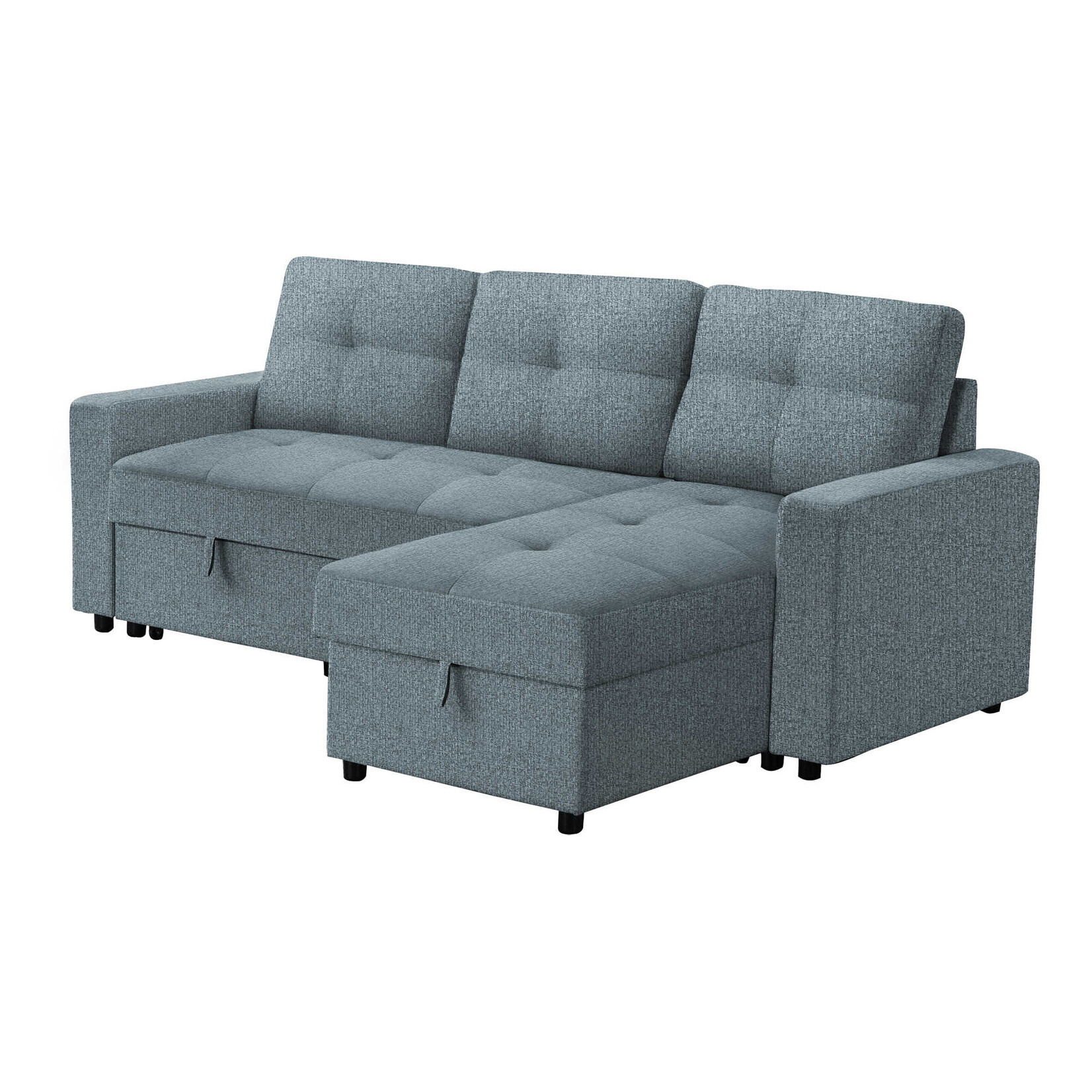 Angie Sectional Sofa Futon, Blue