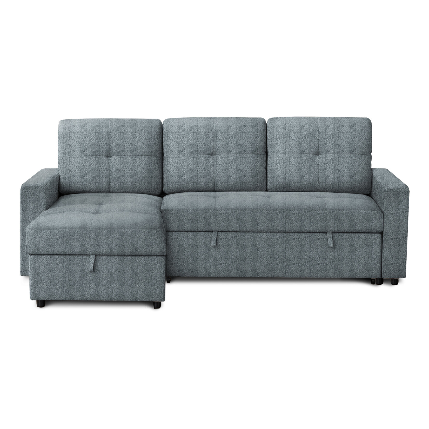 Angie Sectional Sofa Futon, Blue (Lumos-83)