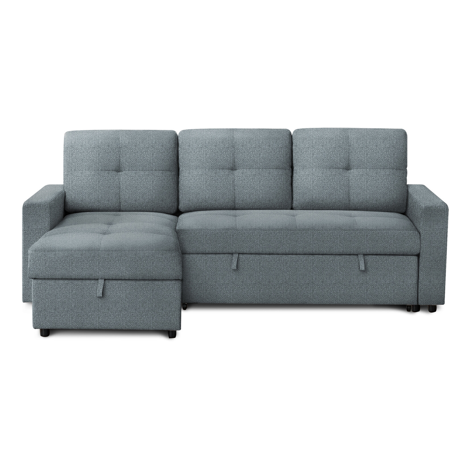 Angie Sectional Sofa Futon, Blue (Lumos-83)