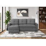 Angie Sectional Sofa Futon, Dark Grey
