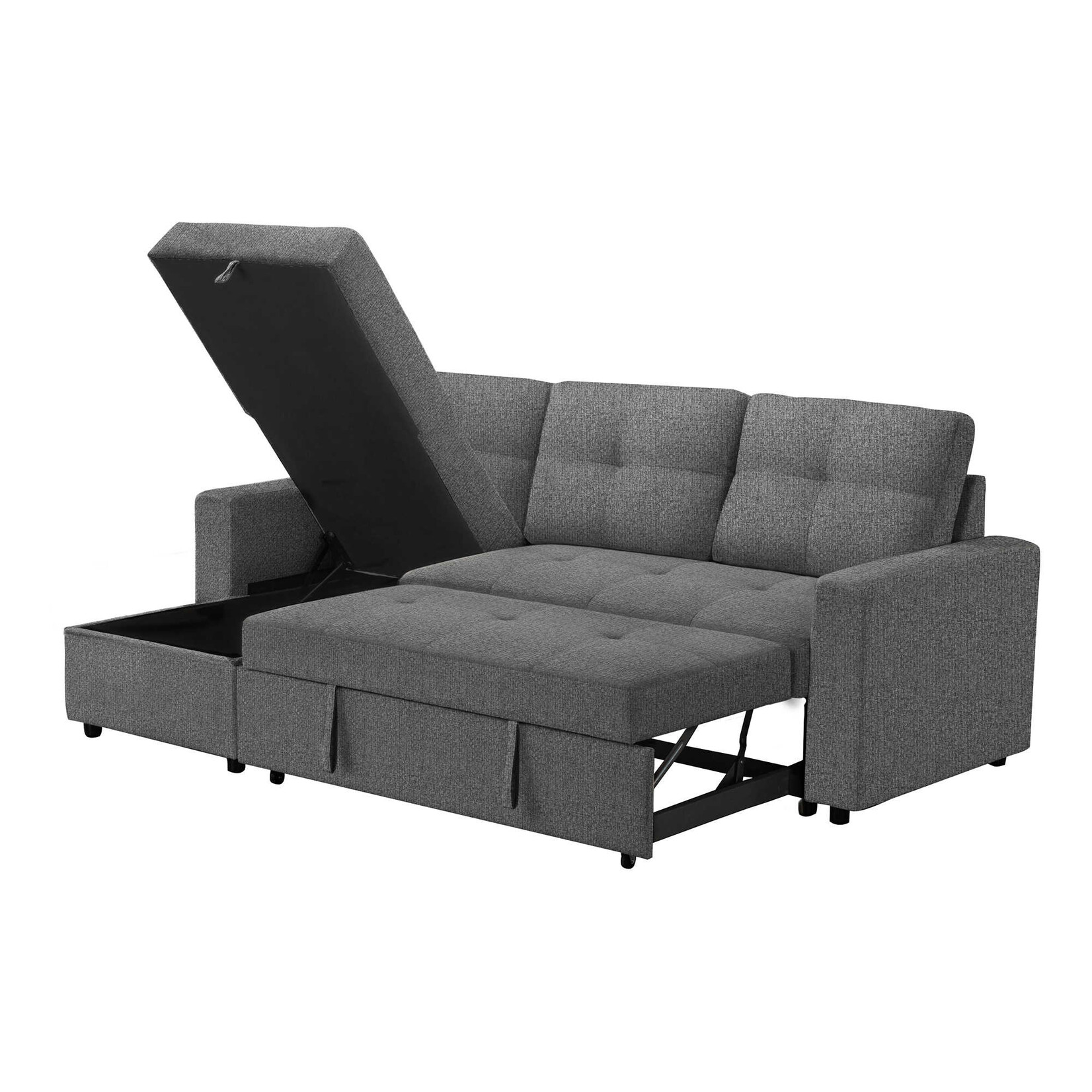 Angie Canapé Sectionnel Futon, Gris Foncé