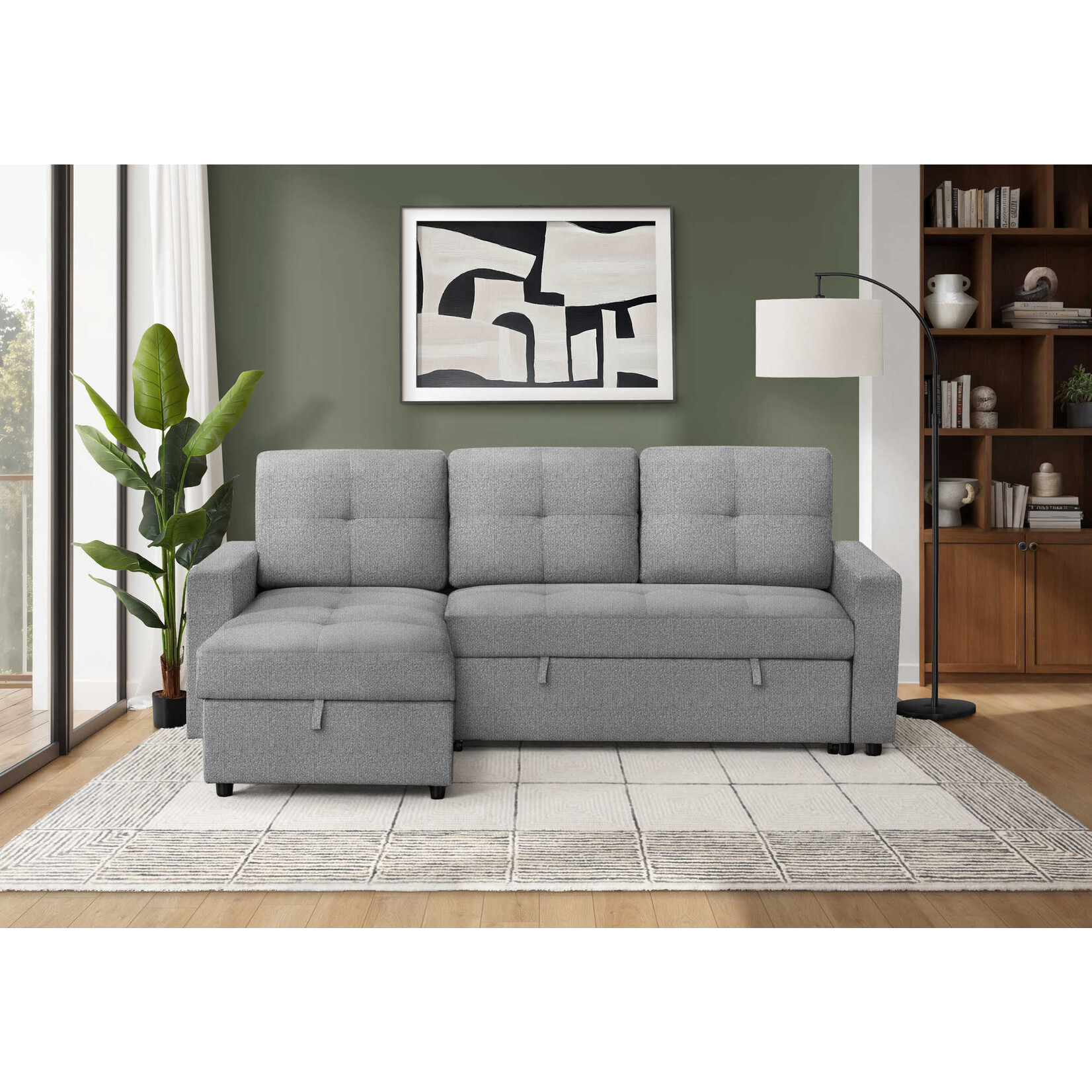 Angie Canapé Sectionnel Futon, Gris