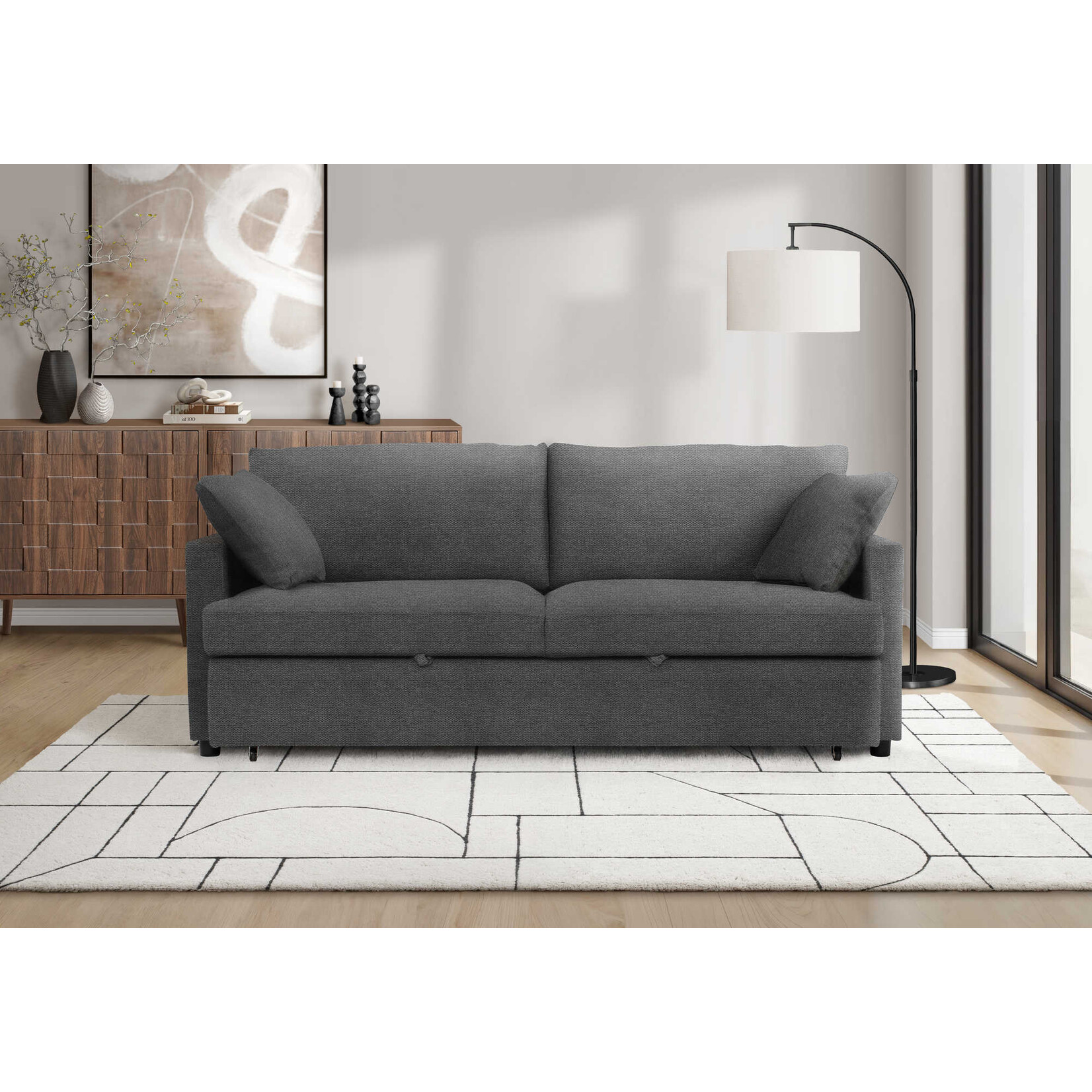 LUCY SLEEPER SOFA, CHARCOAL GREY