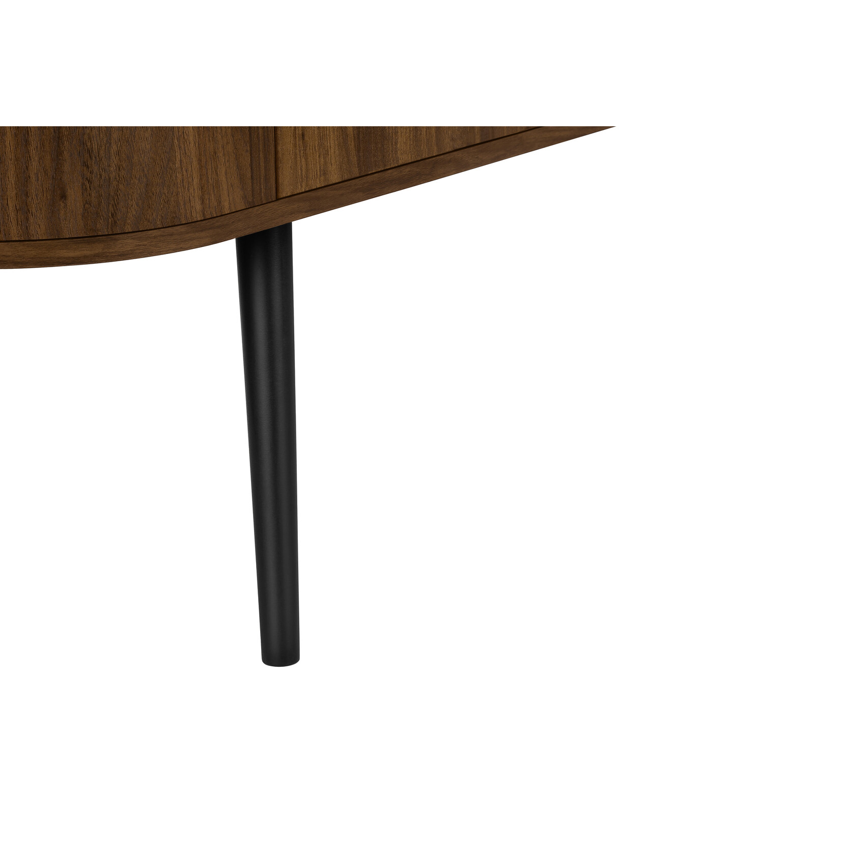 MEUBLE TV - 72"L / NOIR AVEC 4 PORTES SIMILI-BOIS BRUN