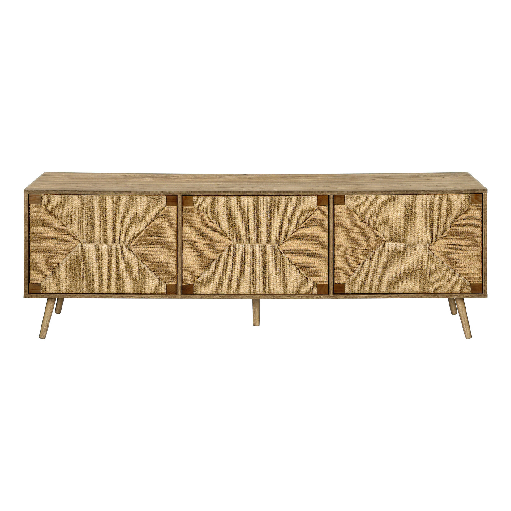 MEUBLE TV - 72"L / HERBIERS MARINS / NOYER PALE -3 PORTES