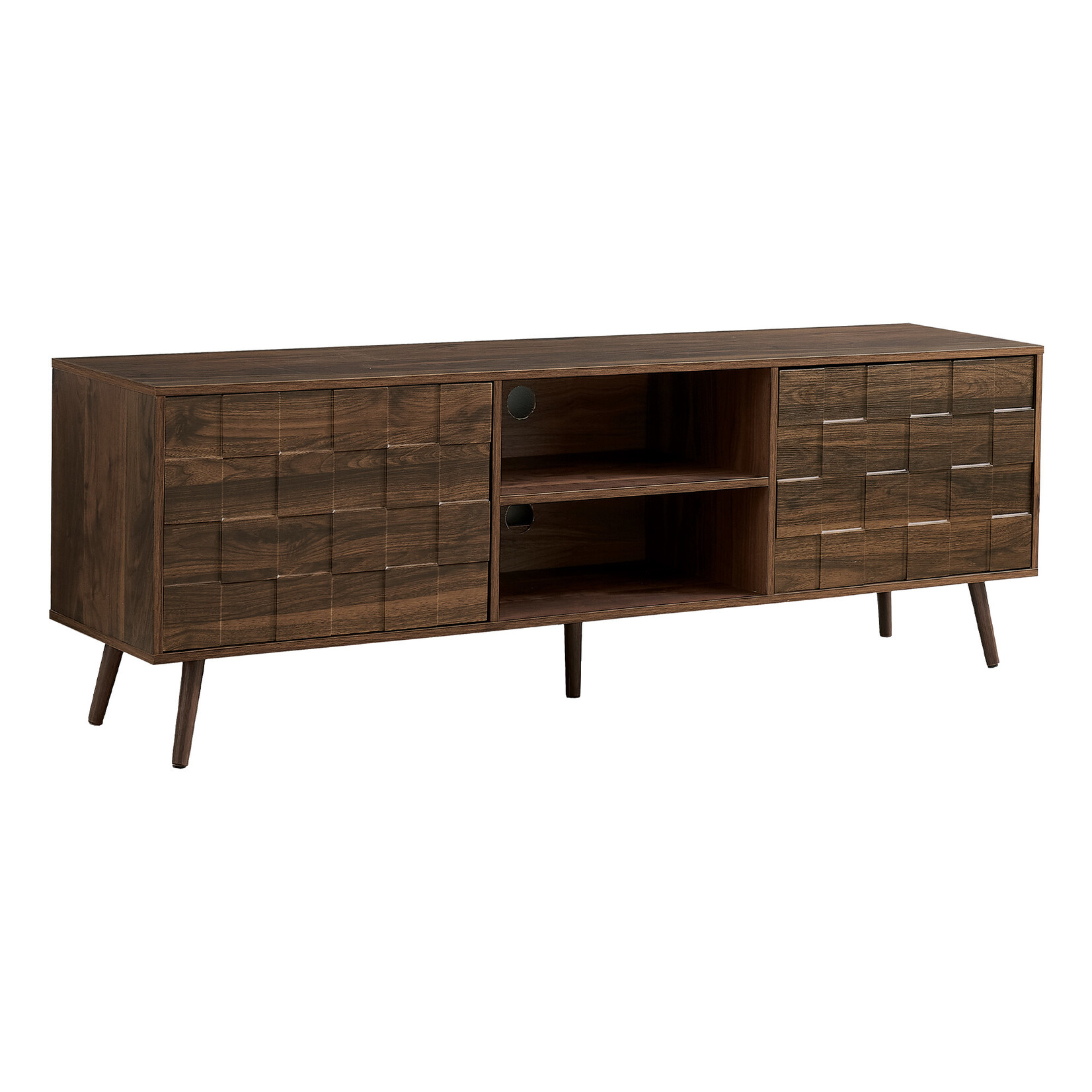 TV STAND - 72"L / DARK WALNUT WITH STORAGE