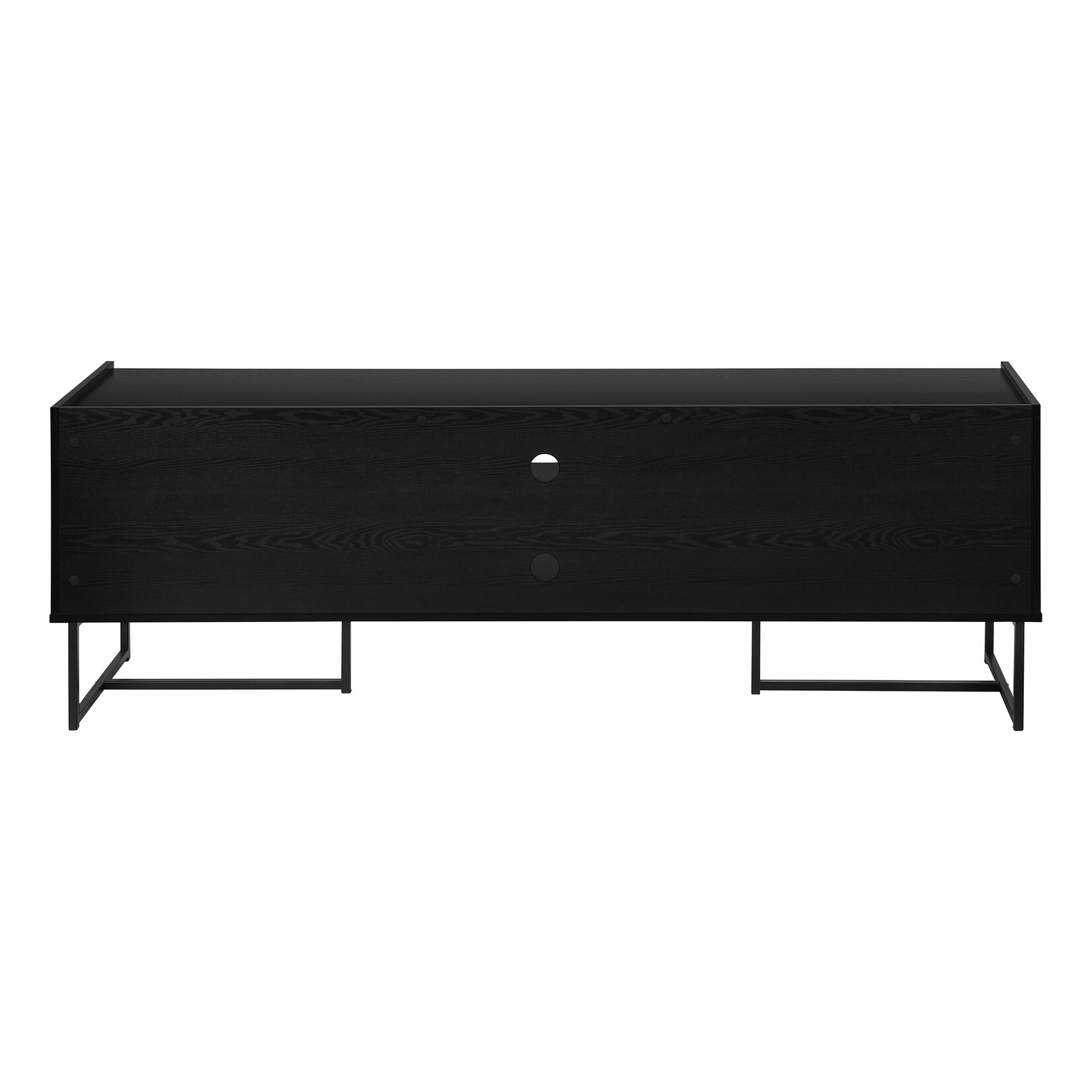 MEUBLE TV - 72"L / NOIR / METAL AVEC 2 PORTES SIMILI-BOIS