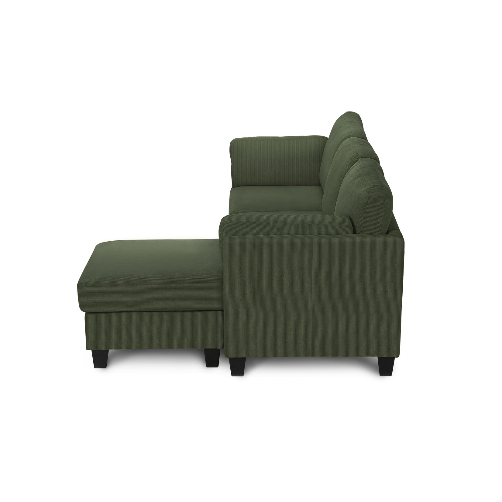 Sofa Lounger, Left or Right Facing, Ribbed Corduroy Olive Green