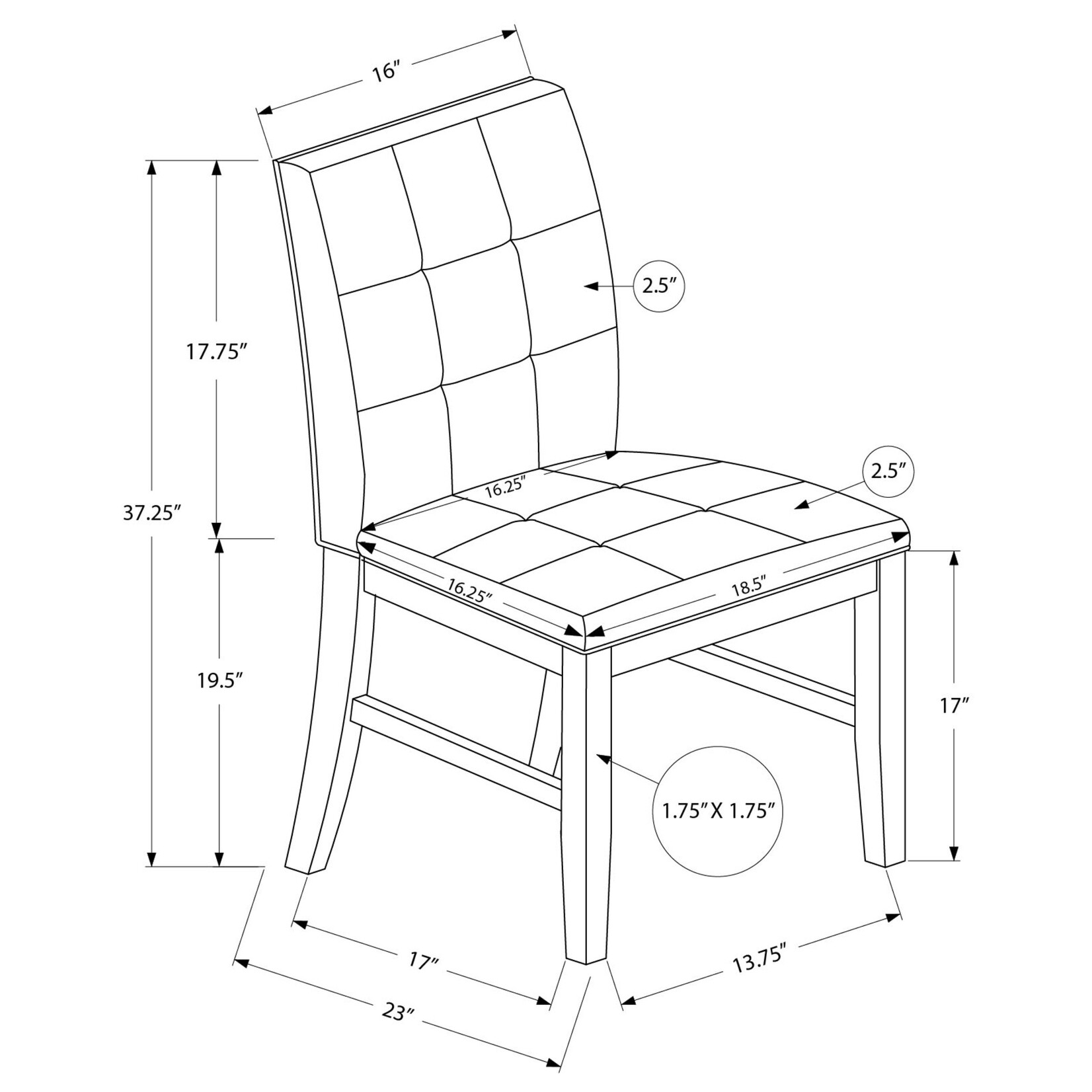 Dining Chair Brown Fabric