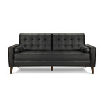 Canapé Capitonné Mid-Century, Noir