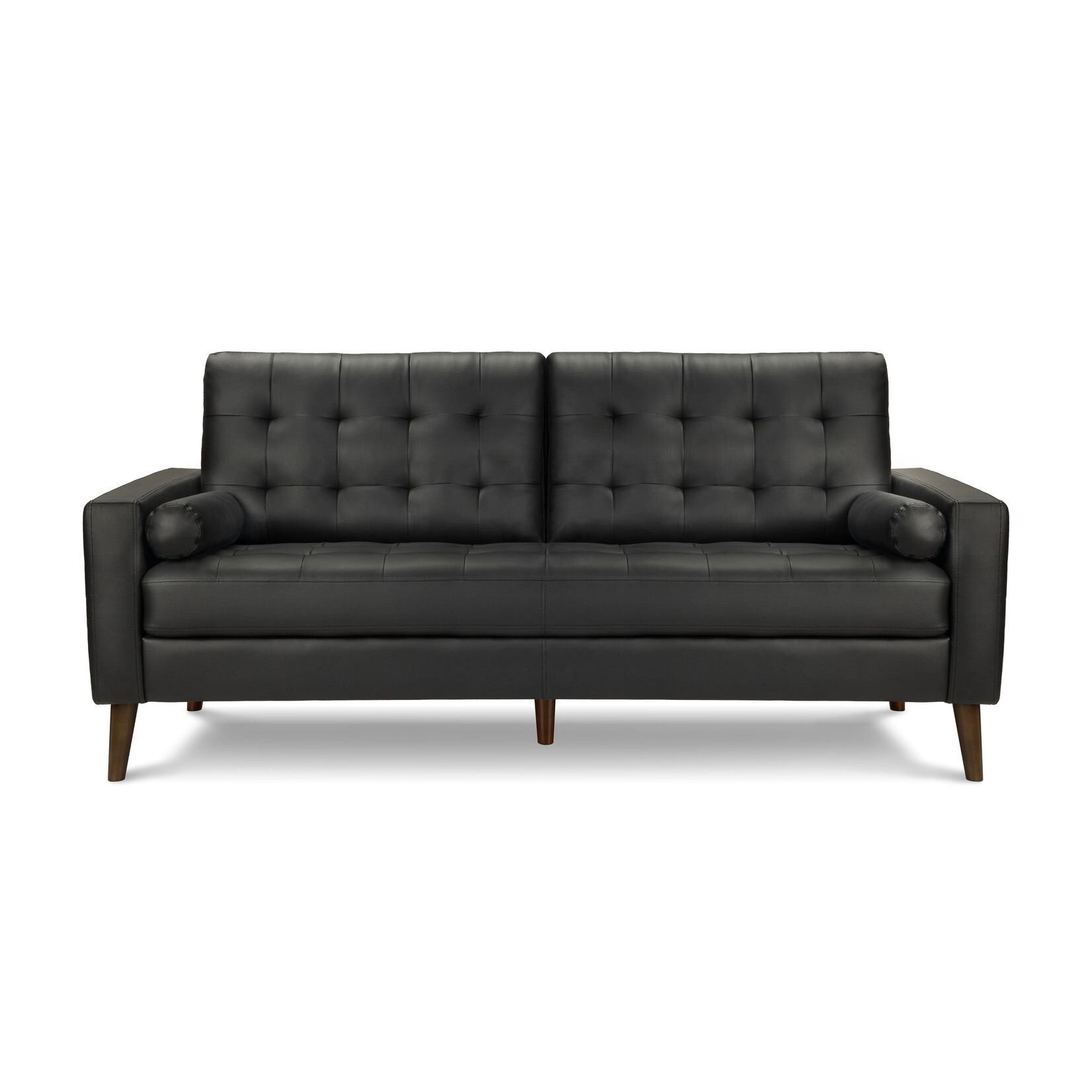 Canapé Capitonné Mid-Century, Noir