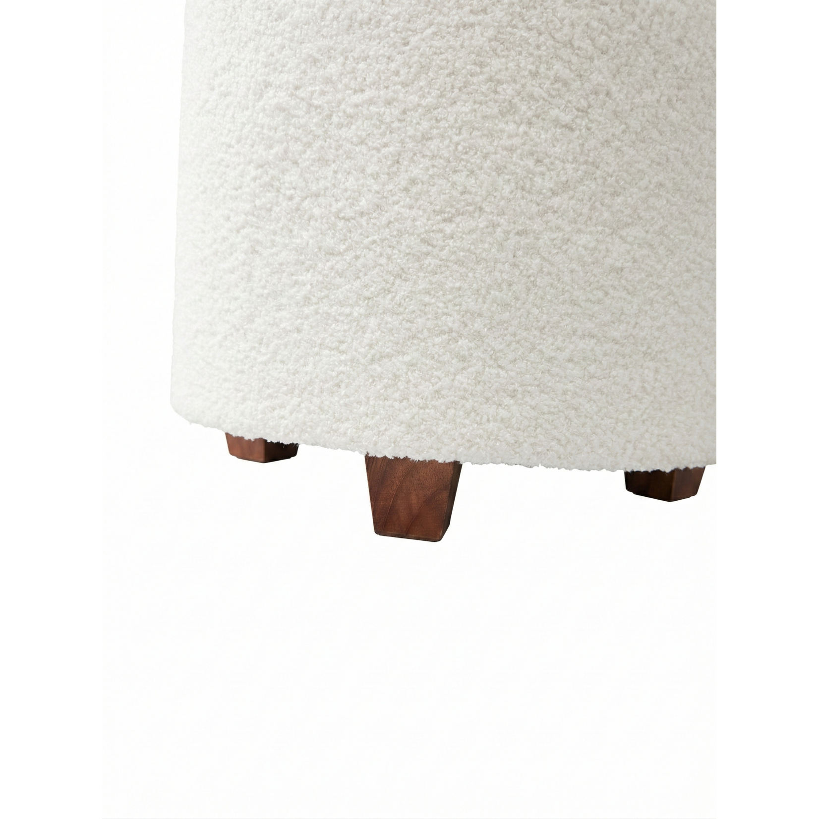 ITY INTERNATIONAL Teddy Large Round Ottoman with Storage, White