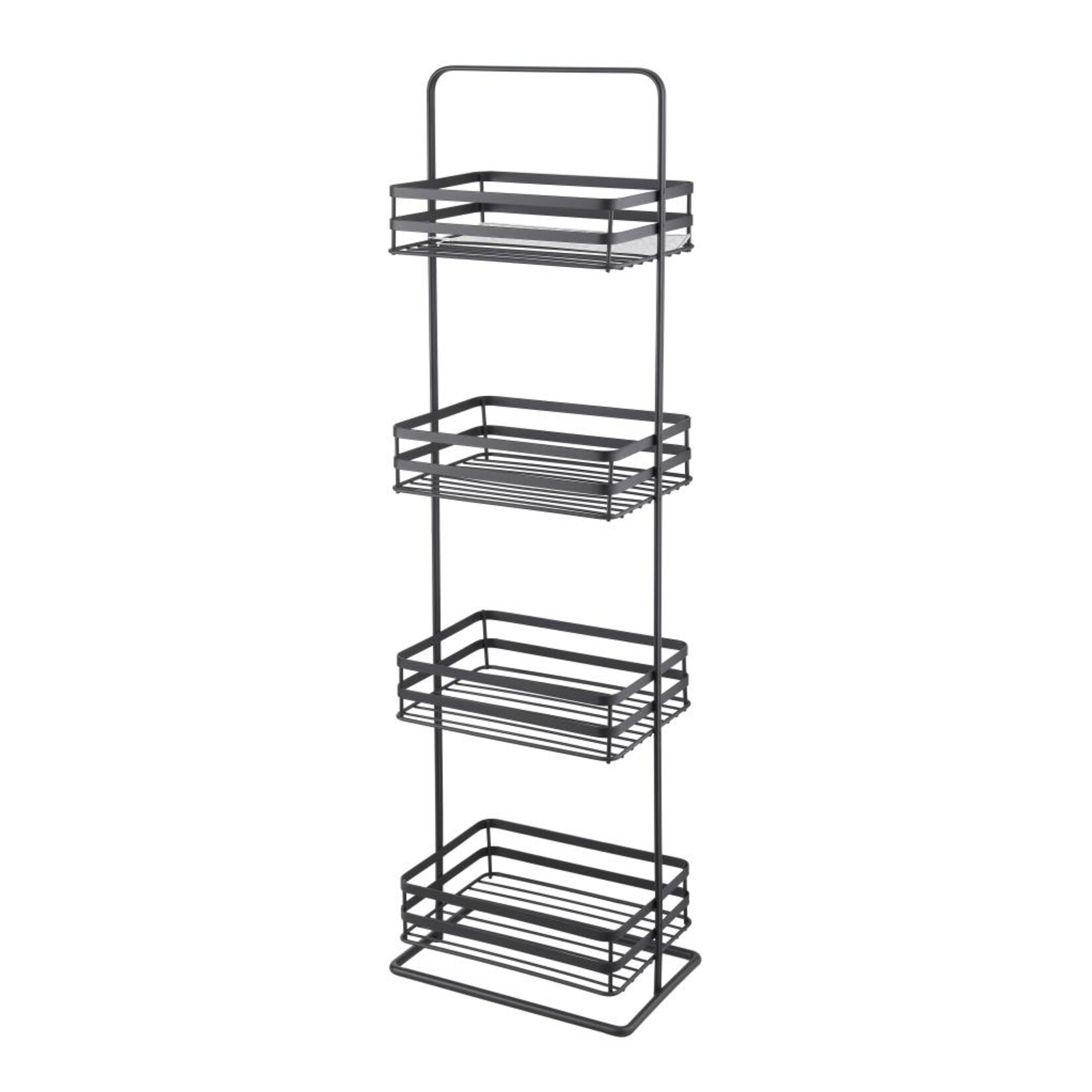 ITY INTERNATIONAL 4-Tier Freestanding Storage, Home Spa Tower, Matte Black