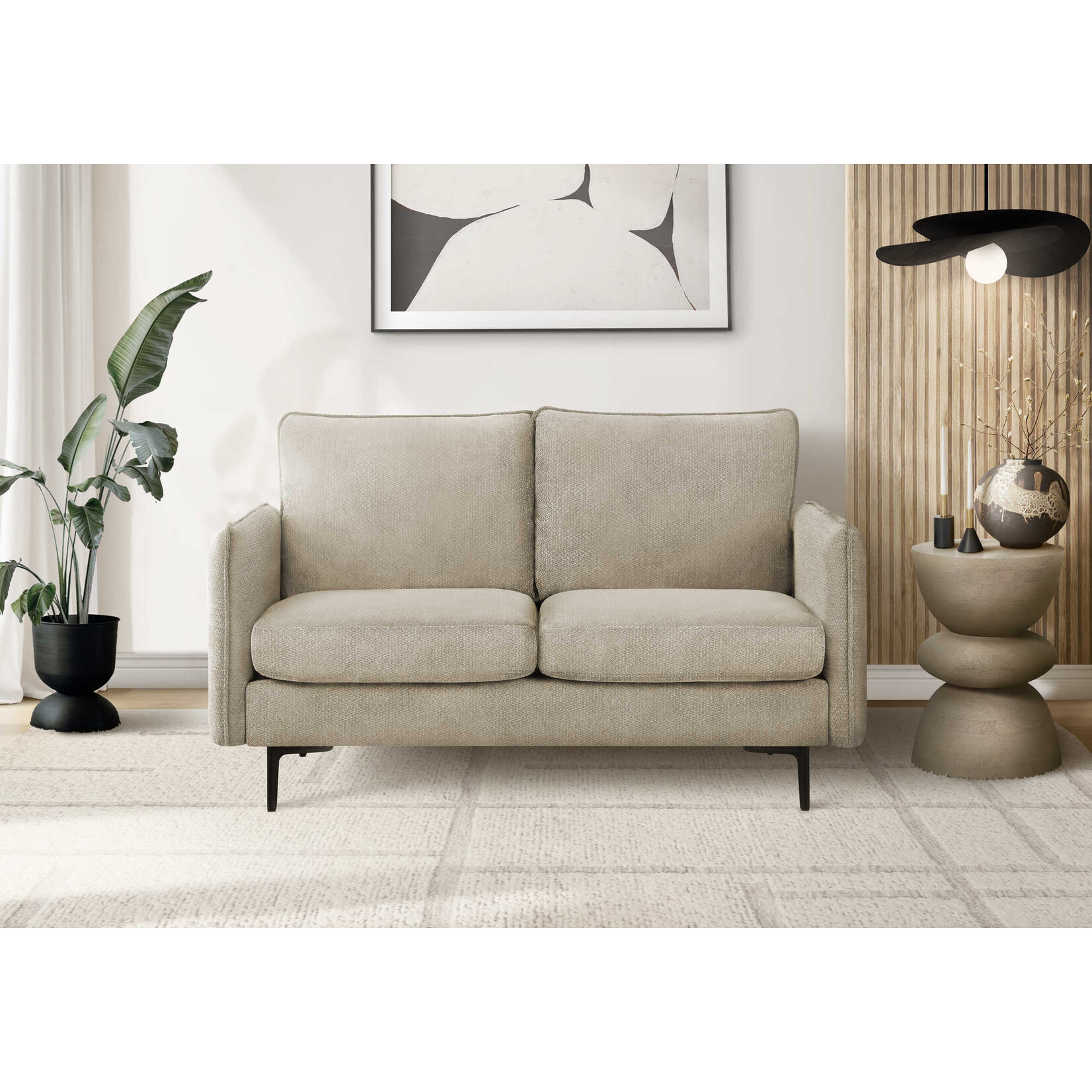 LOVE SEAT - 57"L / BEIGE FABRIC #COACH-4
