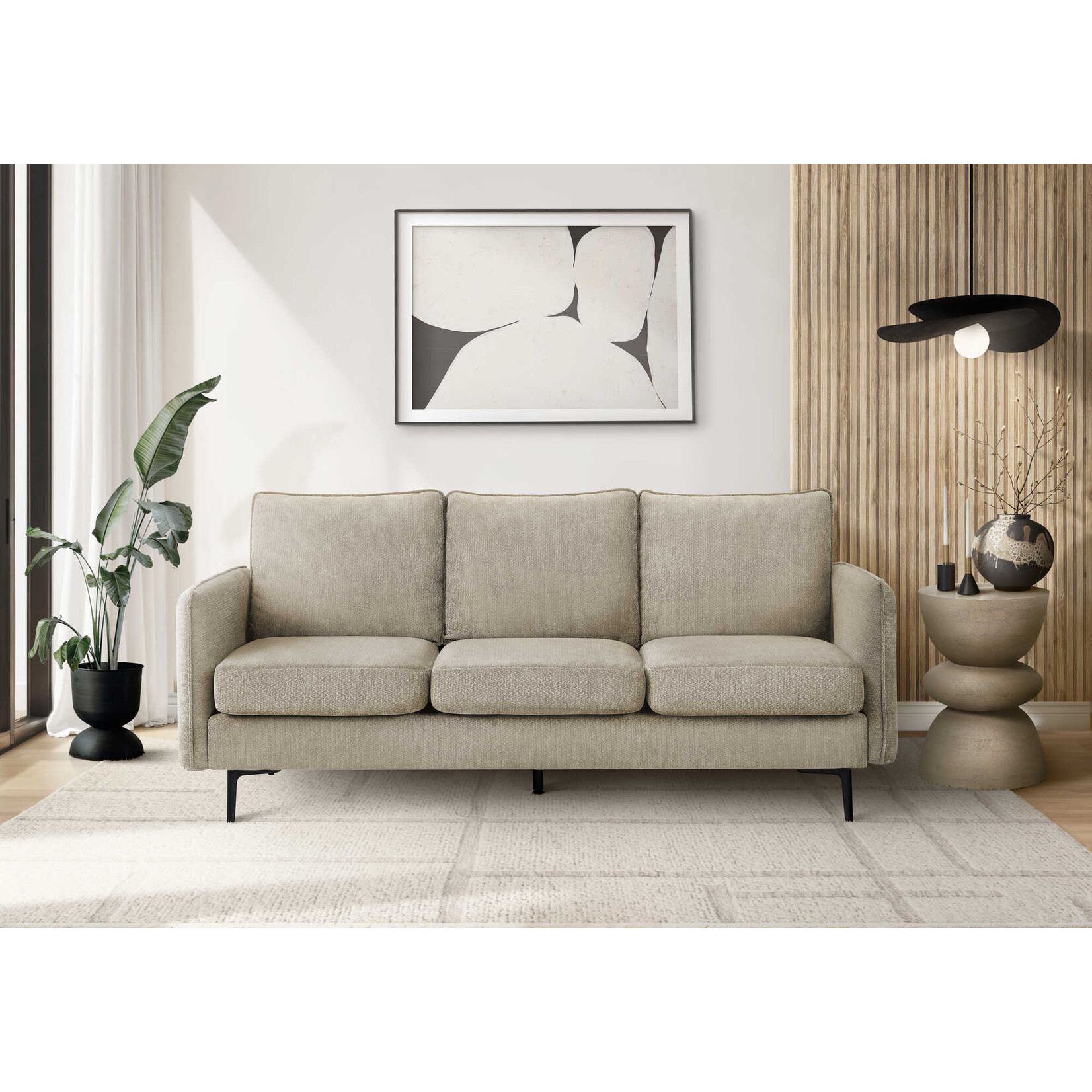 SOFA - 76"L / BEIGE FABRIC #COACH-4