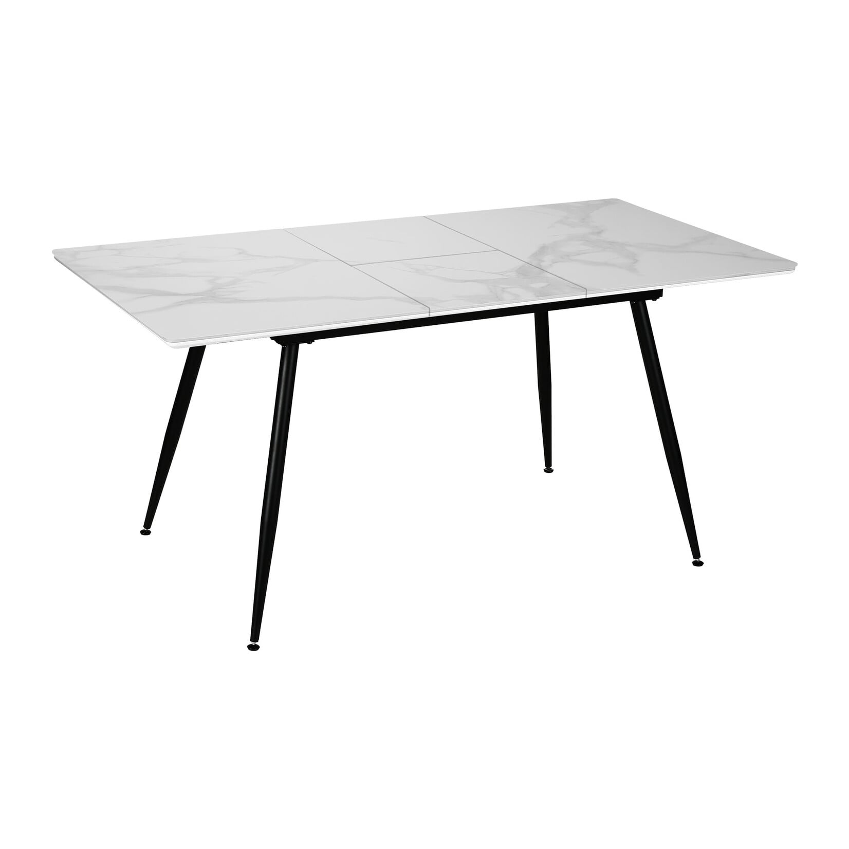 Dining Table Extending Butterfly, White Stone
