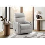 Reclining Chair Rocker, Light Grey Fabric