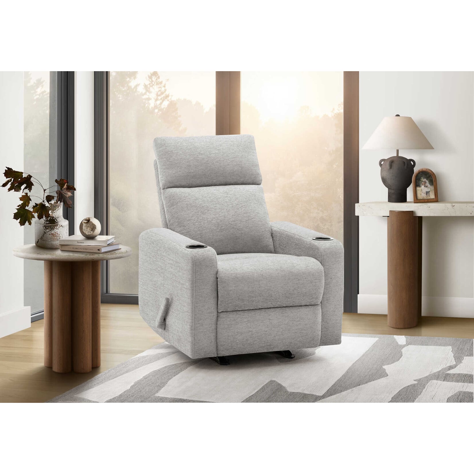 Fauteuil Inclinable à Bascule, Tissus Gris