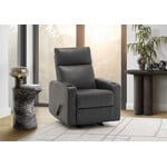 Reclining Chair Rocker, Faux Leather Grey # JRA070