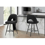 2pcs Barstool Set, 39"H Swivel Counter Height, Black Faux Leather