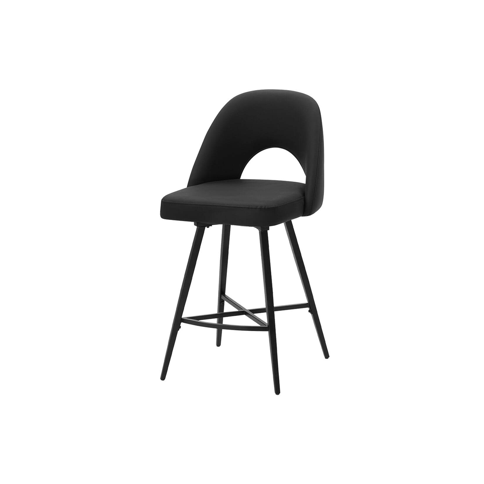 2pcs Tabouret de Bar 39"H, Pivotant, Faux Cuir Noir