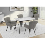 Dining Table Extending Butterfly, White Stone