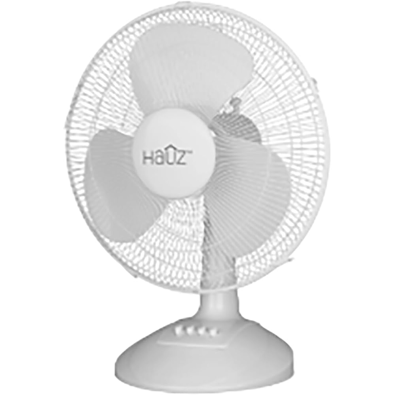 Hauz – Ventilateur de bureau oscillant, diamètre de 16 po, Design Compact, Blanc