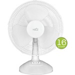 Hauz – Ventilateur de bureau oscillant, diamètre de 16 po, Design Compact, Blanc