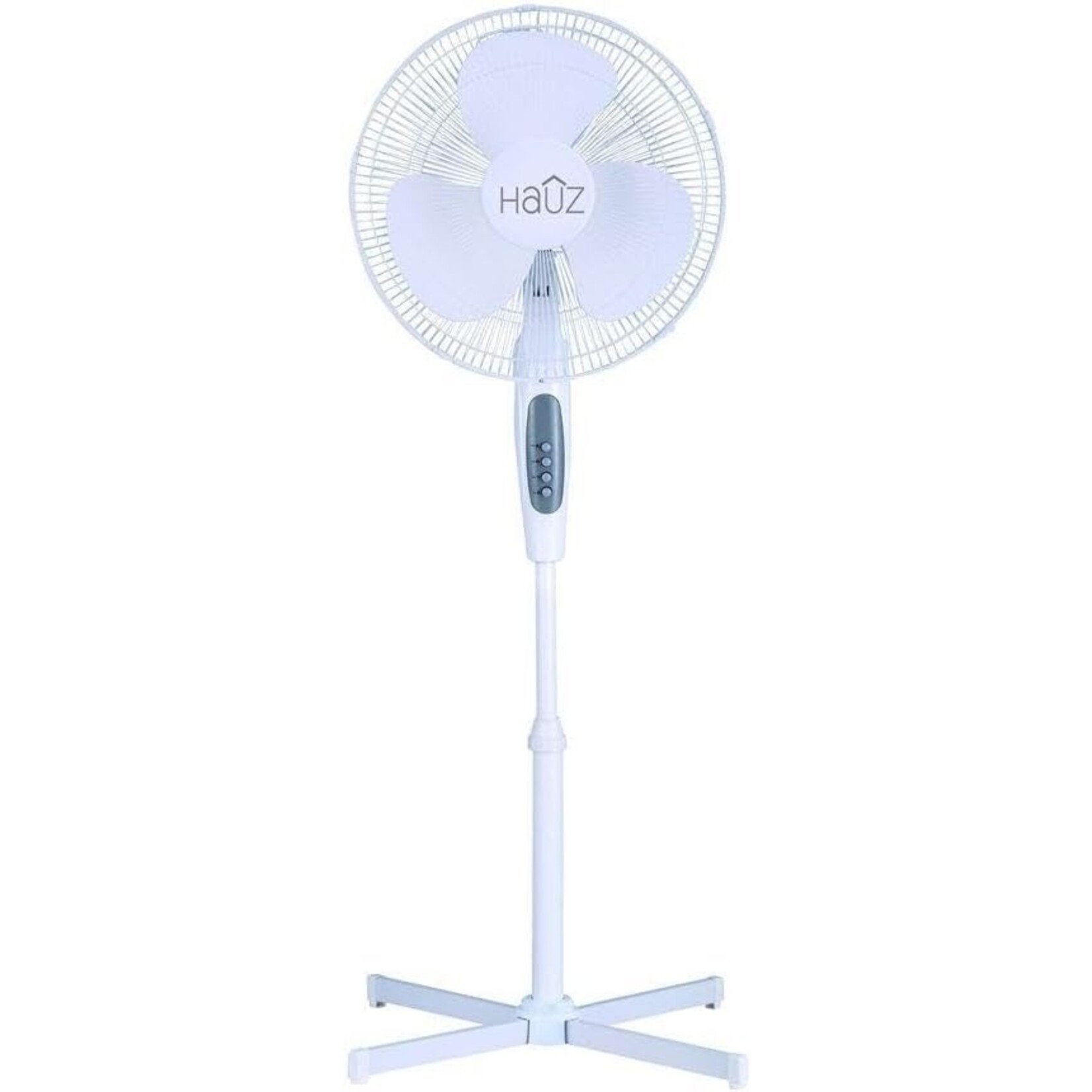 Hauz Oscillating Pedestal Fan 3 Speed Control 16 Inches White
