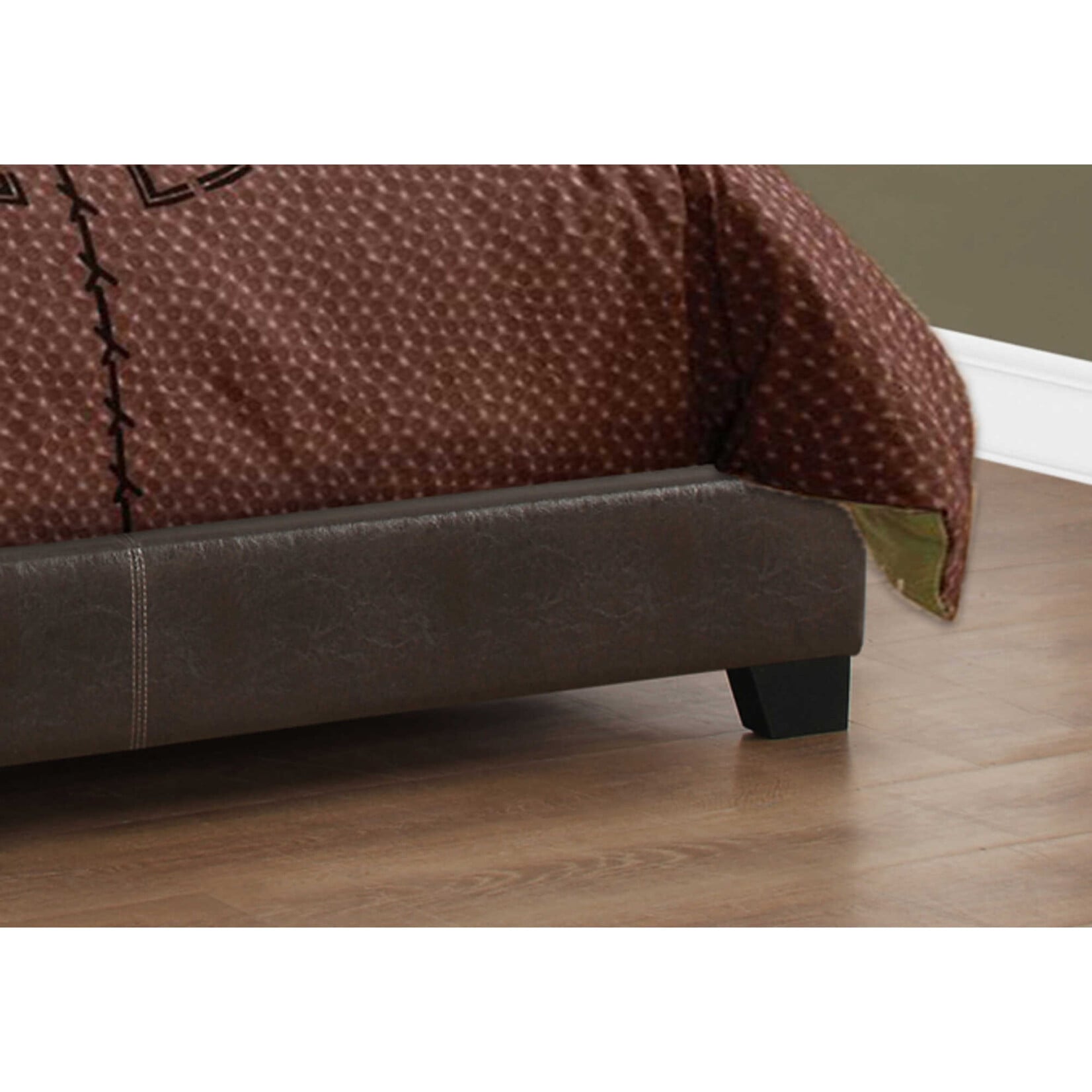 Faux Leather Upholstered Bed Frame, Brown, Full