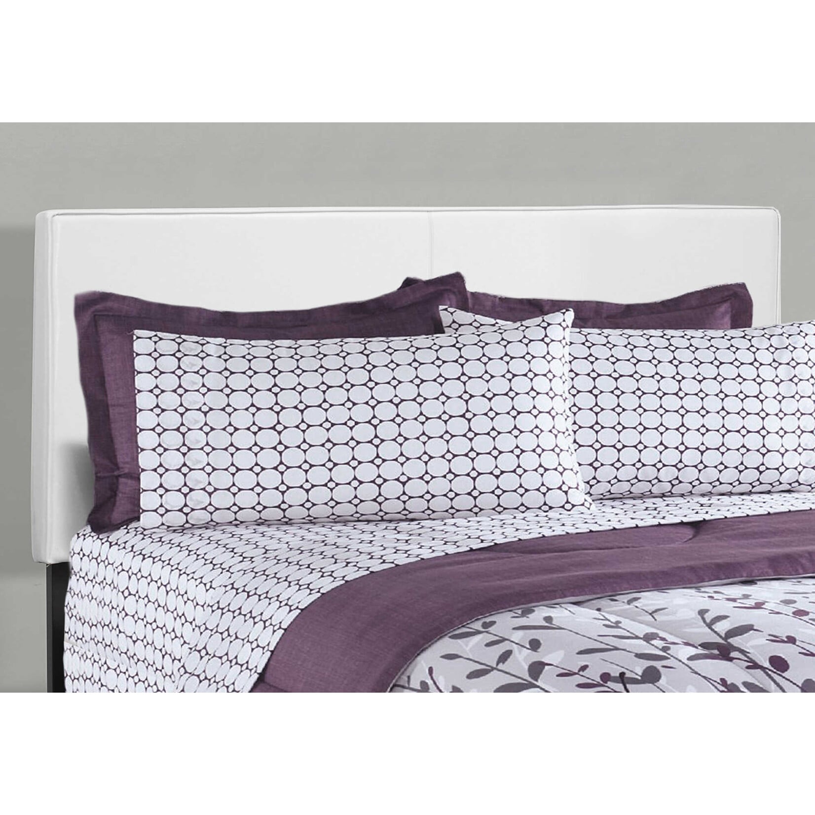 Faux Leather Upholstered Bed Frame, White, Queen