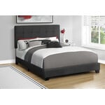 Boucle Fabric Upholstered Bed Frame, Black, Queen