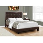 Faux Leather Upholstered Bed Frame, Dark Brown, Double