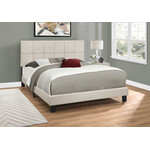 Bed Frame Linen, Beige, Queen
