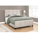 Bed Frame Linen, Beige, Queen