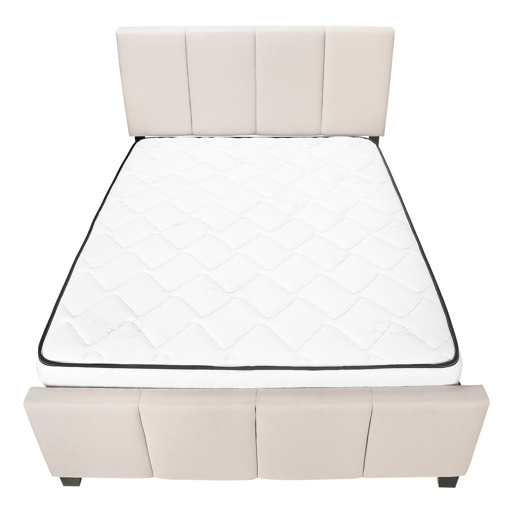 Cadre de Lit Lin, Beige, Grand
