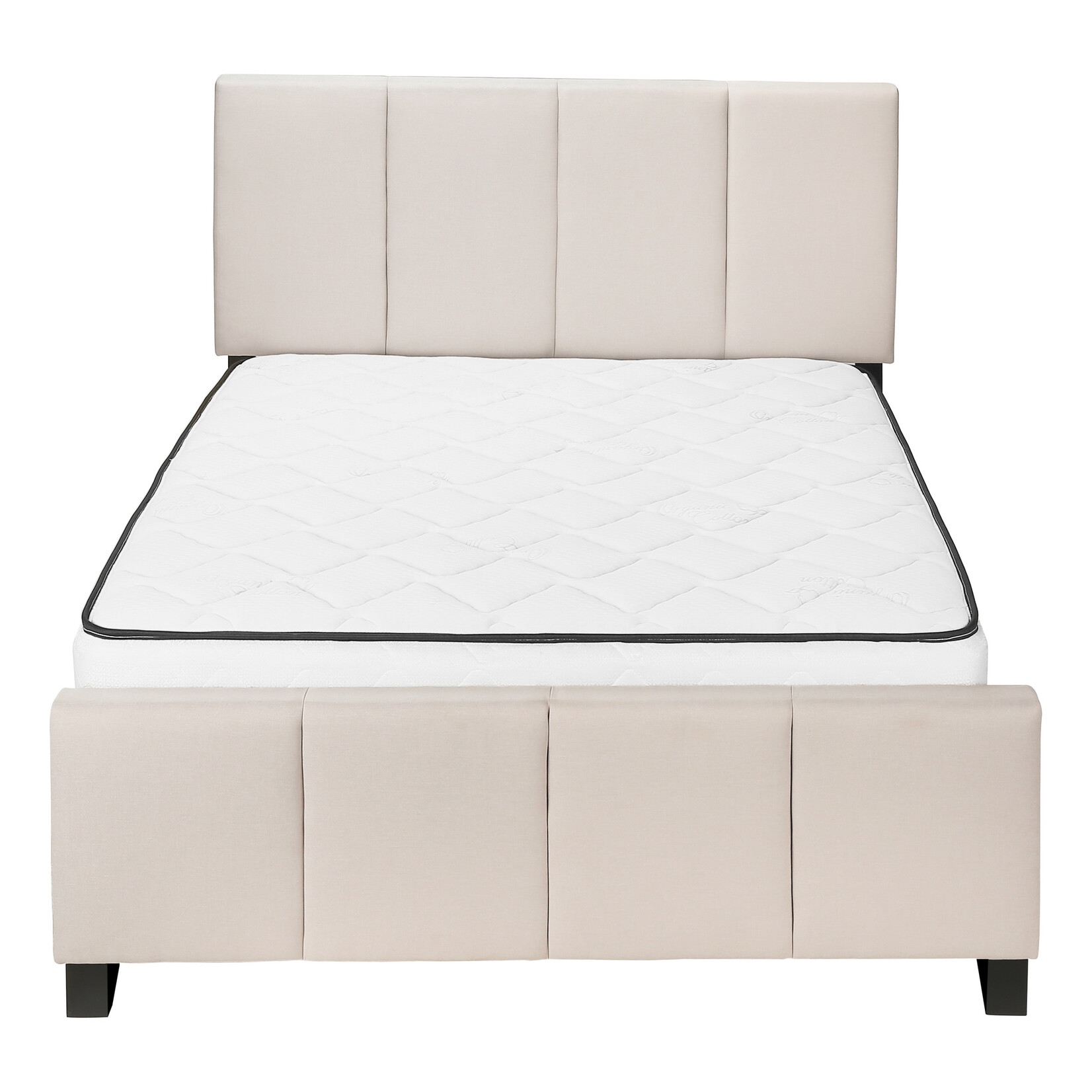 Cadre de Lit Lin, Beige, Grand