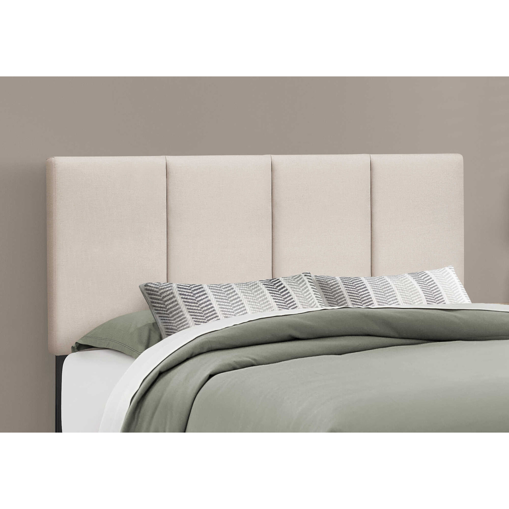 Cadre de Lit Lin, Beige, Grand